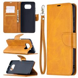 Classic Sheepskin PU Leather Phone Wallet Case for Mi Xiaomi Poco X3 NFC - Yellow