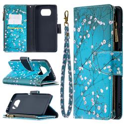 Blue Plum Binfen Color BF03 Retro Zipper Leather Wallet Phone Case for Mi Xiaomi Poco X3 NFC