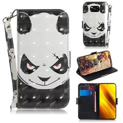 Angry Bear 3D Painted Leather Wallet Phone Case for Mi Xiaomi Poco X3 NFC