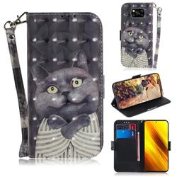 Cat Embrace 3D Painted Leather Wallet Phone Case for Mi Xiaomi Poco X3 NFC