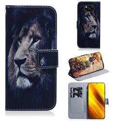 Lion Face PU Leather Wallet Case for Mi Xiaomi Poco X3 NFC