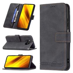 Binfen Color RFID Blocking Leather Wallet Case for Mi Xiaomi Poco X3 NFC - Black