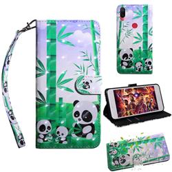 Eating Bamboo Pandas 3D Painted Leather Wallet Case for Xiaomi Mi Play