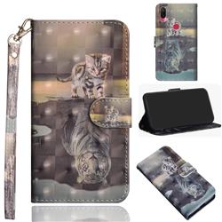 Tiger and Cat 3D Painted Leather Wallet Case for Xiaomi Mi Play