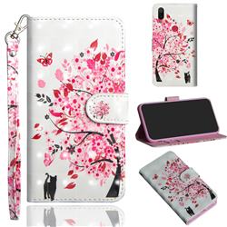 Tree and Cat 3D Painted Leather Wallet Case for Xiaomi Mi Play