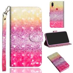 Gradient Rainbow 3D Painted Leather Wallet Case for Xiaomi Mi Play