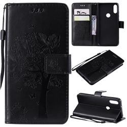 Embossing Butterfly Tree Leather Wallet Case for Xiaomi Mi Play - Black