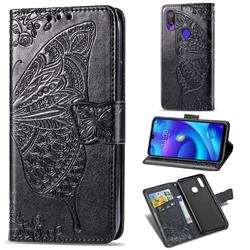 Embossing Mandala Flower Butterfly Leather Wallet Case for Xiaomi Mi Play - Black