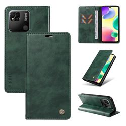YIKATU Litchi Card Magnetic Automatic Suction Leather Flip Cover for Xiaomi Redmi 10A - Green