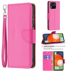 Classic Luxury Litchi Leather Phone Wallet Case for Xiaomi Redmi 10C - Rose
