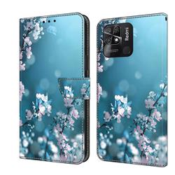 Plum Blossom Crystal PU Leather Protective Wallet Case Cover for Xiaomi Redmi 10C