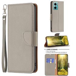 Classic Luxury Litchi Leather Phone Wallet Case for Xiaomi Redmi 10 5G - Gray
