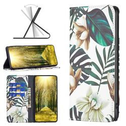 Flower Leaf Slim Magnetic Attraction Wallet Flip Cover for Xiaomi Redmi 10 5G