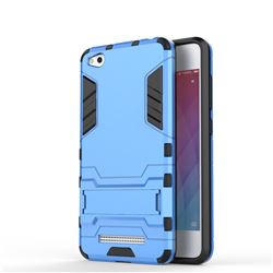 Armor Premium Tactical Grip Kickstand Shockproof Dual Layer Rugged Hard Cover for Xiaomi Redmi 4A - Light Blue