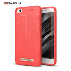 Luxury Auto Focus Litchi Texture Silicone TPU Back Cover for Xiaomi Redmi 4A - Red