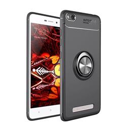 Auto Focus Invisible Ring Holder Soft Phone Case for Xiaomi Redmi 4A - Black