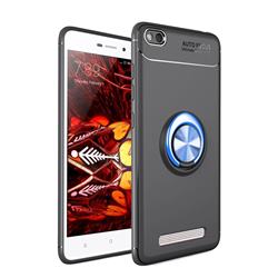 Auto Focus Invisible Ring Holder Soft Phone Case for Xiaomi Redmi 4A - Black Blue