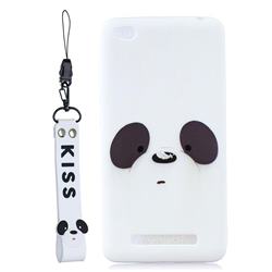 White Feather Panda Soft Kiss Candy Hand Strap Silicone Case for Xiaomi Redmi 4A