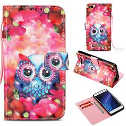 Flower Owl 3D Painted Leather Wallet Case for Xiaomi Redmi 4A