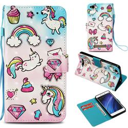 Diamond Pony 3D Painted Leather Wallet Case for Xiaomi Redmi 4A