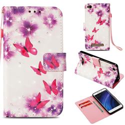 Stamen Butterfly 3D Painted Leather Wallet Case for Xiaomi Redmi 4A
