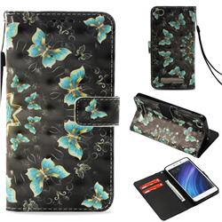 Golden Butterflies 3D Painted Leather Wallet Case for Xiaomi Redmi 4A