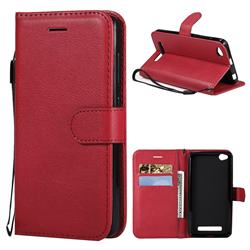 Retro Greek Classic Smooth PU Leather Wallet Phone Case for Xiaomi Redmi 4A - Red