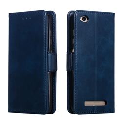 Retro Classic Calf Pattern Leather Wallet Phone Case for Xiaomi Redmi 4A - Blue
