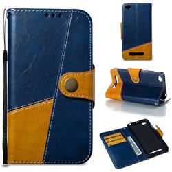 Retro Magnetic Stitching Wallet Flip Cover for Xiaomi Redmi 4A - Blue