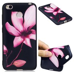 Lotus Flower 3D Embossed Relief Black Soft Back Cover for Xiaomi Redmi 4 (4X)