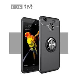 Auto Focus Invisible Ring Holder Soft Phone Case for Xiaomi Redmi 4 (4X) - Black
