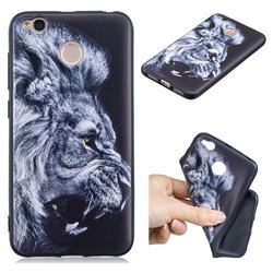 Lion 3D Embossed Relief Black TPU Cell Phone Back Cover for Xiaomi Redmi 4 (4X)