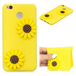 Yellow Sunflower Soft 3D Silicone Case for Xiaomi Redmi 4 (4X)