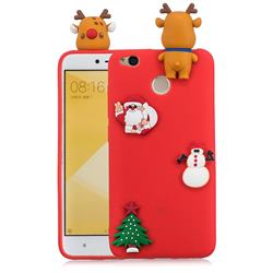 Red Elk Christmas Xmax Soft 3D Silicone Case for Xiaomi Redmi 4 (4X)