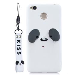 White Feather Panda Soft Kiss Candy Hand Strap Silicone Case for Xiaomi Redmi 4 (4X)