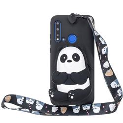 Cute Panda Neck Lanyard Zipper Wallet Silicone Case for Xiaomi Redmi 4 (4X)
