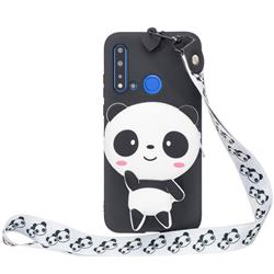 White Panda Neck Lanyard Zipper Wallet Silicone Case for Xiaomi Redmi 4 (4X)