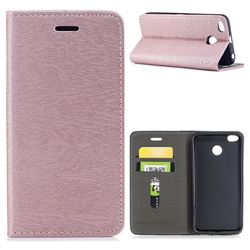 Tree Bark Pattern Automatic suction Leather Wallet Case for Xiaomi Redmi 4 (4X) - Rose Gold