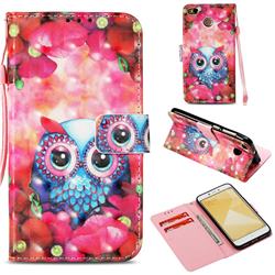 Flower Owl 3D Painted Leather Wallet Case for Xiaomi Redmi 4 (4X)