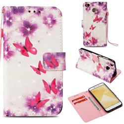 Stamen Butterfly 3D Painted Leather Wallet Case for Xiaomi Redmi 4 (4X)