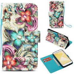 Kaleidoscope Flower 3D Painted Leather Wallet Case for Xiaomi Redmi 4 (4X)