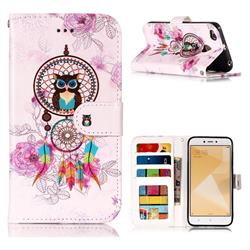 Wind Chimes Owl 3D Relief Oil PU Leather Wallet Case for Xiaomi Redmi 4 (4X)