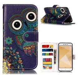 Folk Owl 3D Relief Oil PU Leather Wallet Case for Xiaomi Redmi 4 (4X)