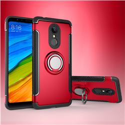 Armor Anti Drop Carbon PC + Silicon Invisible Ring Holder Phone Case for Mi Xiaomi Redmi 5 - Red