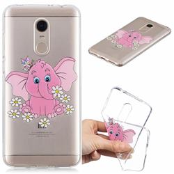 Tiny Pink Elephant Clear Varnish Soft Phone Back Cover for Mi Xiaomi Redmi 5