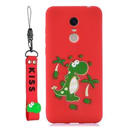 Red Dinosaur Soft Kiss Candy Hand Strap Silicone Case for Mi Xiaomi Redmi 5