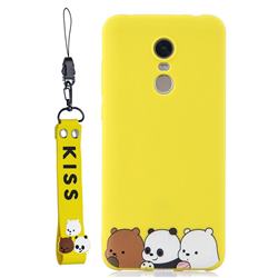 Yellow Bear Family Soft Kiss Candy Hand Strap Silicone Case for Mi Xiaomi Redmi 5