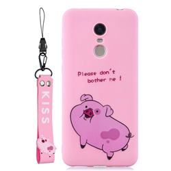 Pink Cute Pig Soft Kiss Candy Hand Strap Silicone Case for Mi Xiaomi Redmi 5