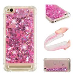 Dynamic Liquid Glitter Sand Quicksand TPU Case for Xiaomi Redmi 5A - Pink Love Heart