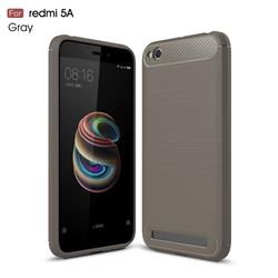 Luxury Carbon Fiber Brushed Wire Drawing Silicone TPU Back Cover for Xiaomi Redmi 5A - Gray